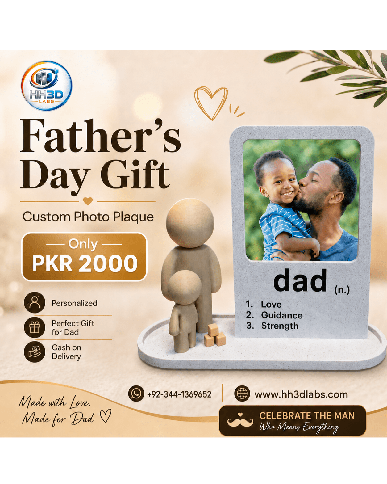 Personalized Father’s Day Photo Plaque with Custom Message