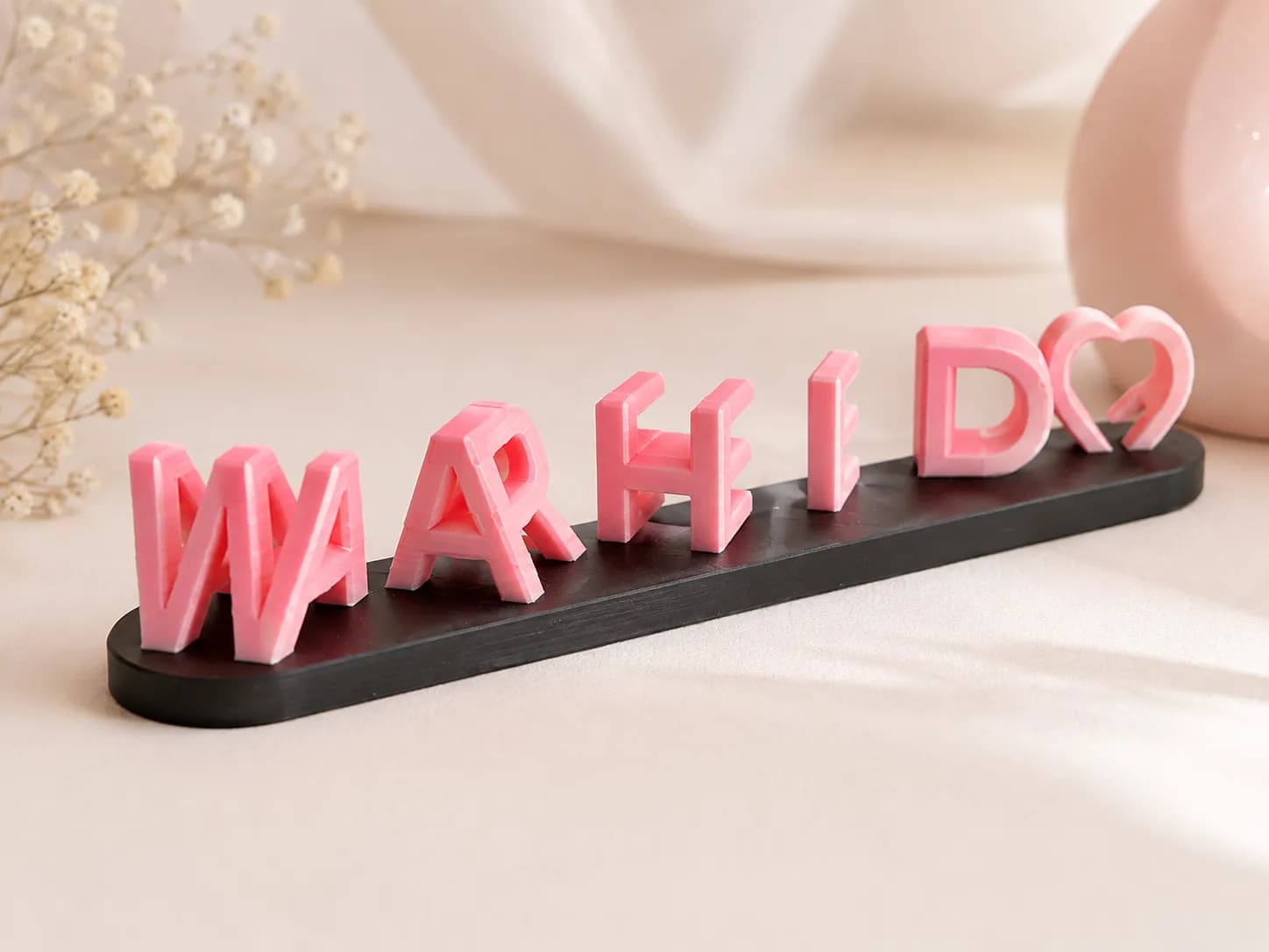 Custom 3D Dual Name Stand with Heart