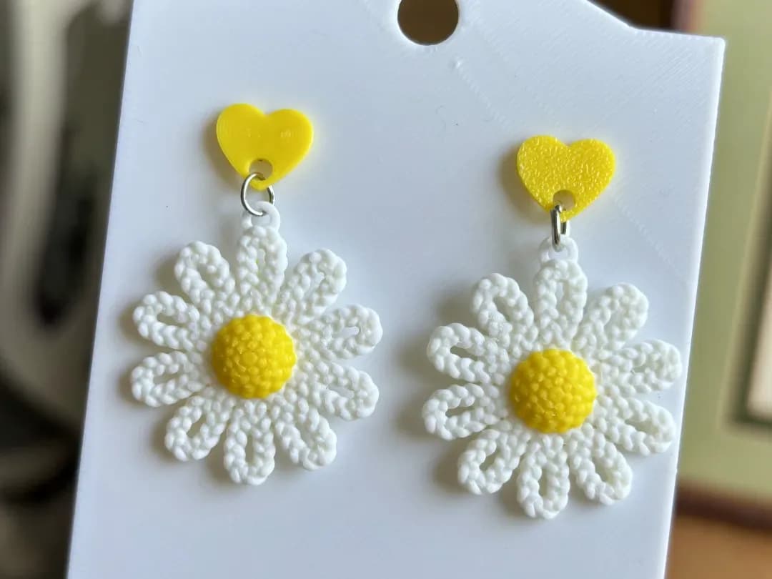 Double-Sided Daisy Earring Charms — Pair