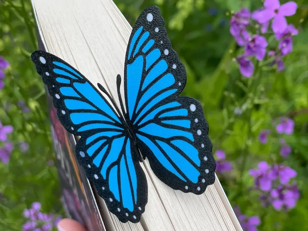 Blue Morpho Butterfly Bookmark