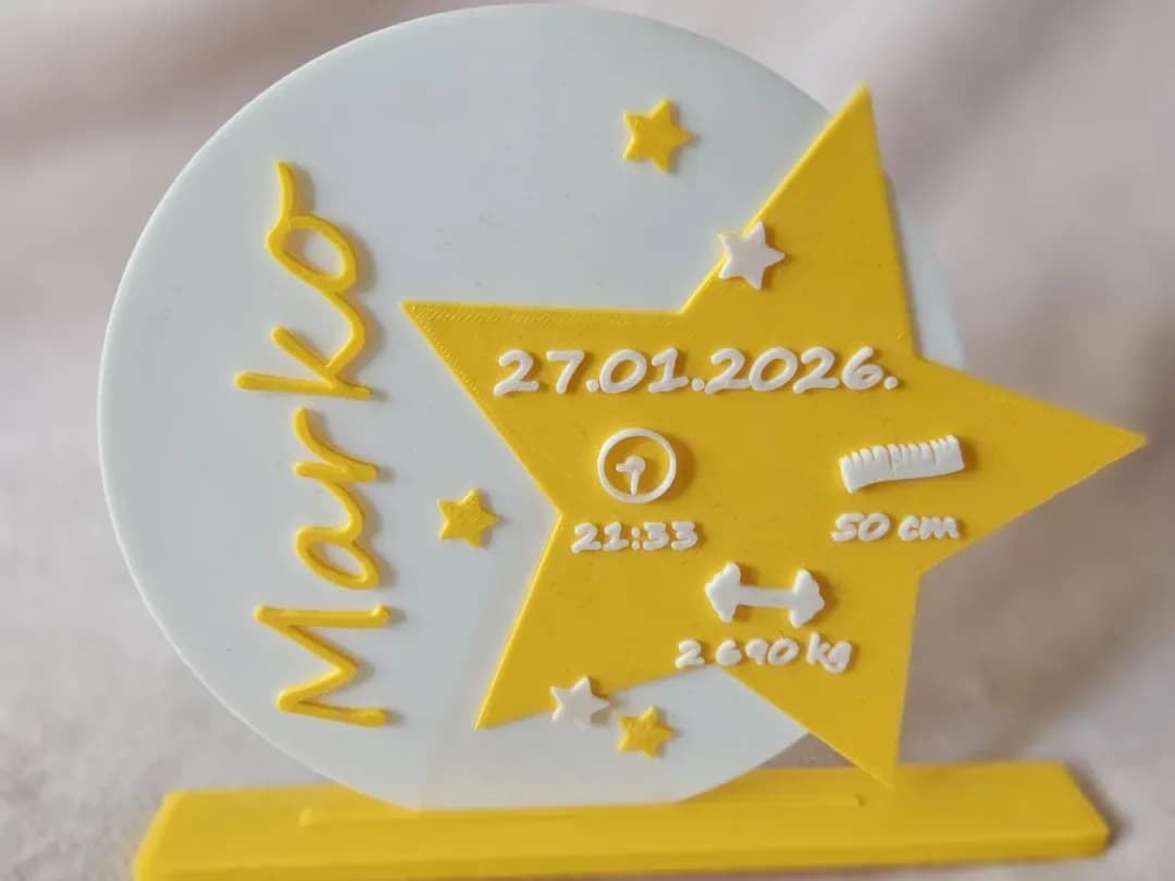 Personalised Baby Birth Star Plaque