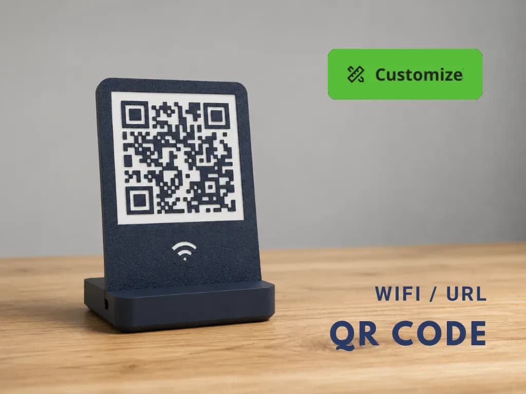 Custom QR Counter Sign with Stand