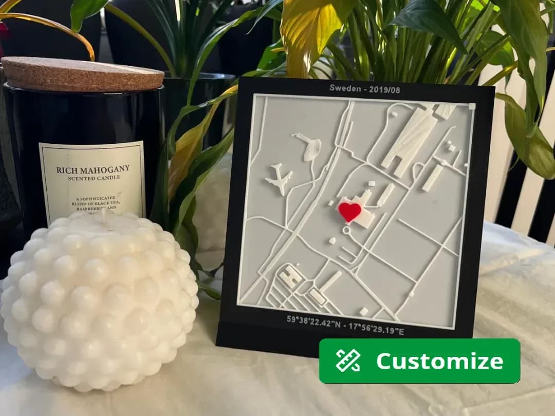 Personalised Location Map in Frame